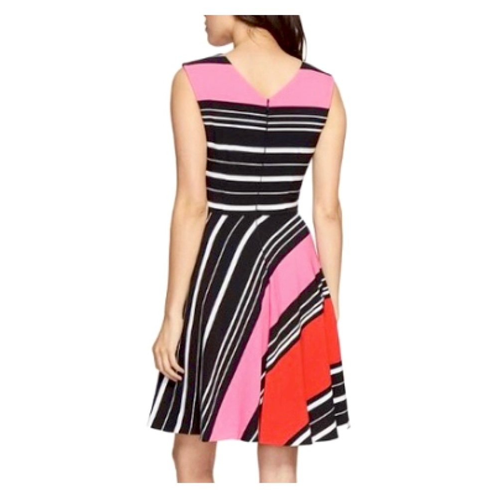 Tahari Sleeveless Striped Fit & Flare Dress - Picture 2 of 11